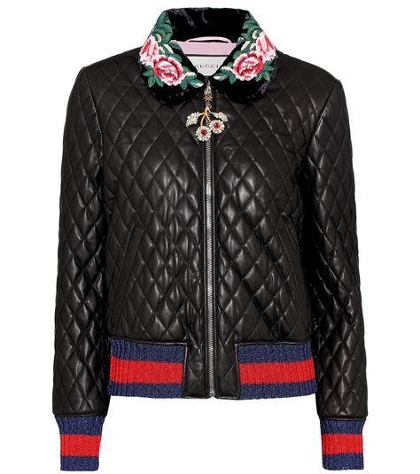 gucci leather jacket women 2015 fitted quilted shoulders|gucci jacket outlet.